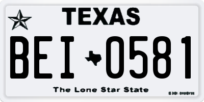 TX license plate BEI0581