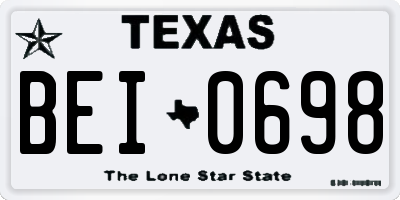 TX license plate BEI0698