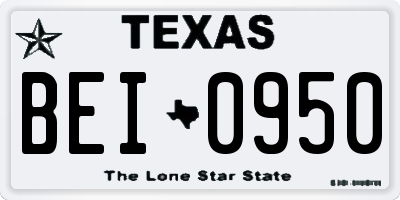 TX license plate BEI0950