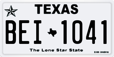 TX license plate BEI1041
