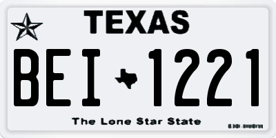 TX license plate BEI1221