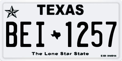 TX license plate BEI1257