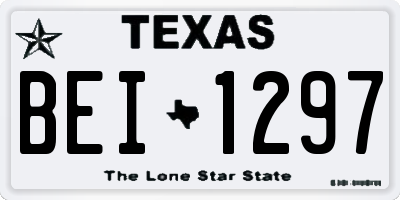 TX license plate BEI1297