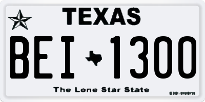 TX license plate BEI1300