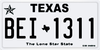 TX license plate BEI1311
