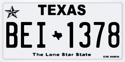 TX license plate BEI1378