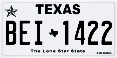 TX license plate BEI1422