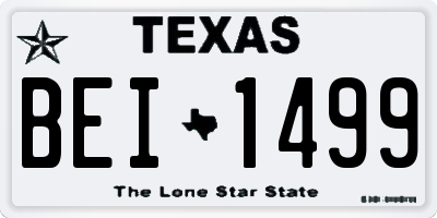 TX license plate BEI1499