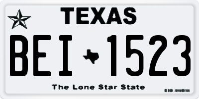 TX license plate BEI1523
