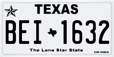TX license plate BEI1632