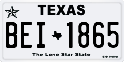 TX license plate BEI1865