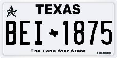 TX license plate BEI1875