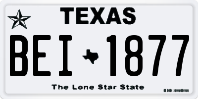 TX license plate BEI1877