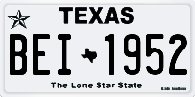 TX license plate BEI1952