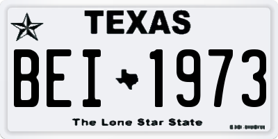TX license plate BEI1973