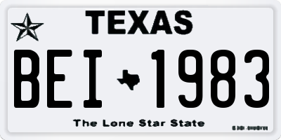 TX license plate BEI1983
