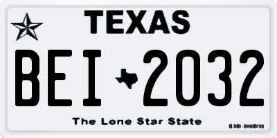 TX license plate BEI2032
