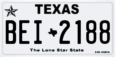 TX license plate BEI2188
