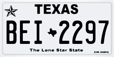 TX license plate BEI2297