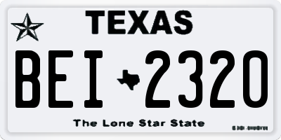 TX license plate BEI2320