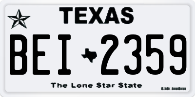 TX license plate BEI2359