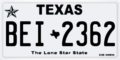 TX license plate BEI2362