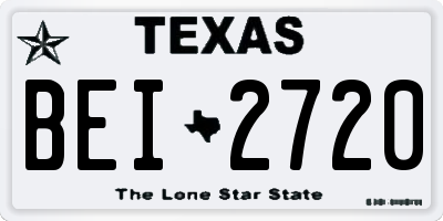 TX license plate BEI2720