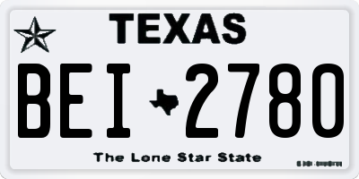 TX license plate BEI2780