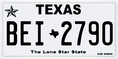 TX license plate BEI2790