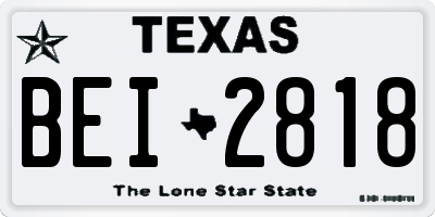TX license plate BEI2818