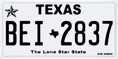TX license plate BEI2837