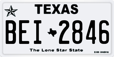 TX license plate BEI2846