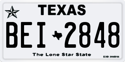 TX license plate BEI2848