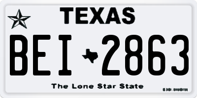 TX license plate BEI2863