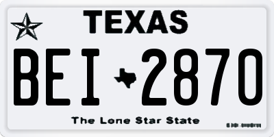 TX license plate BEI2870