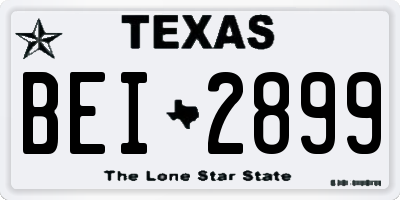 TX license plate BEI2899