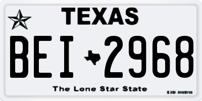 TX license plate BEI2968