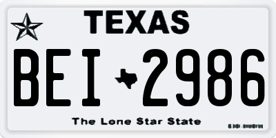 TX license plate BEI2986
