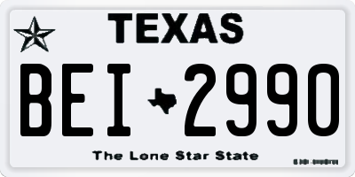 TX license plate BEI2990