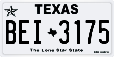 TX license plate BEI3175