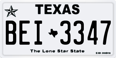 TX license plate BEI3347