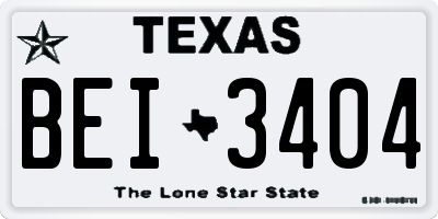 TX license plate BEI3404