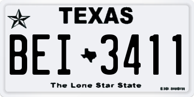 TX license plate BEI3411