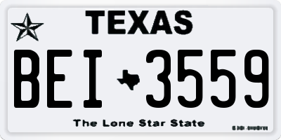 TX license plate BEI3559