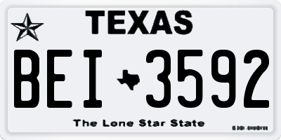 TX license plate BEI3592