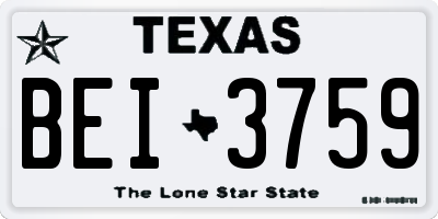 TX license plate BEI3759