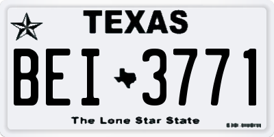 TX license plate BEI3771