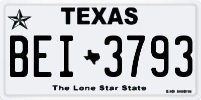 TX license plate BEI3793