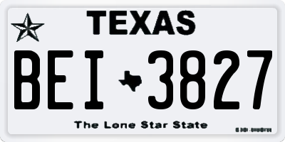 TX license plate BEI3827