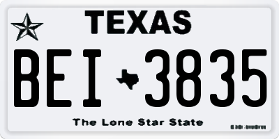 TX license plate BEI3835